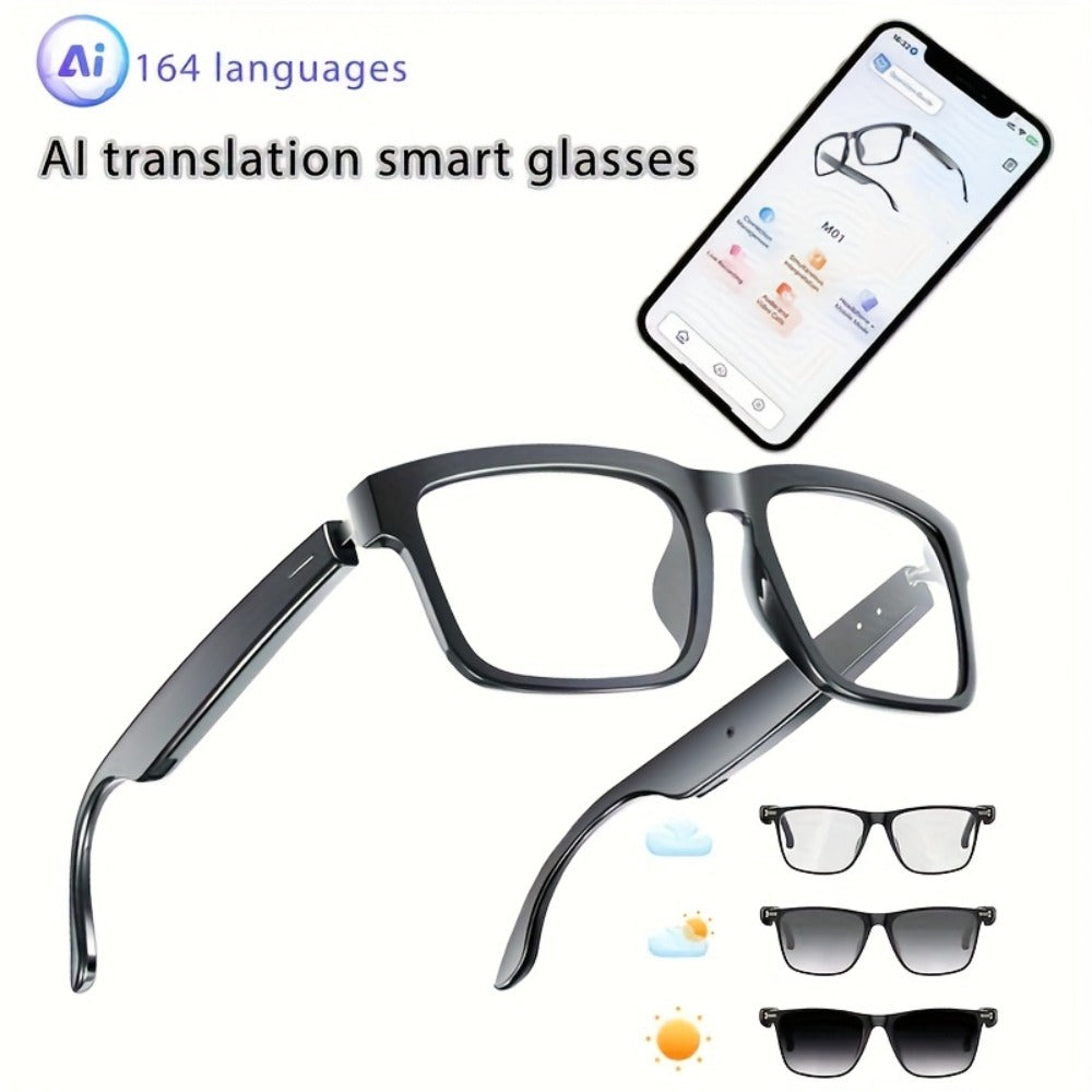 ChatGPT AI Smart Glasses with 8MP HD Camera – Real-Time Translation, Wireless Calling, Blue Light Protection, Dual Mic ENC, Touch Control, Photochromic & Camera-Free Variants for Men Women