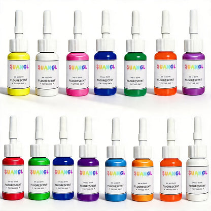 UV Blacklight Tattoo Ink Set Fluorescent Glow in the Dark 5ml Bottles UV Reactive Tattoo Dye for Body Art Glow Parties Festivals 5 8 11 15 Colors