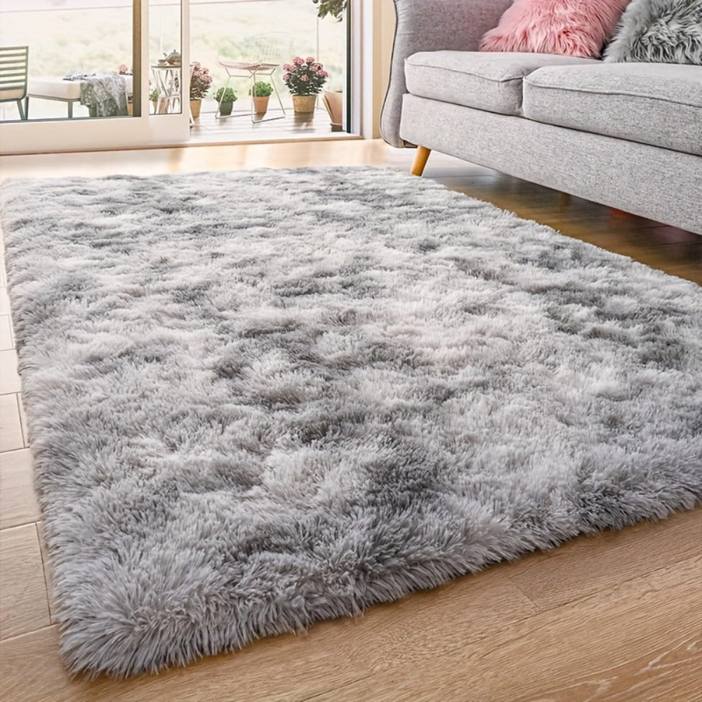 Rectangular Shaggy Area Rug with Four Color Labels and 24 x 35.8-Inch to 94.49 x 118.11-Inch Sizes