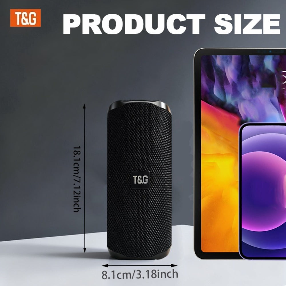 TG117 10W IPX4 Waterproof Portable Bluetooth Speaker with Carry Strap - HD Bass Sound, 1200mAh Battery, 33ft Range, Hands-Free Calling, TF Card USB AUX Wireless, Outdoor Travel Camping