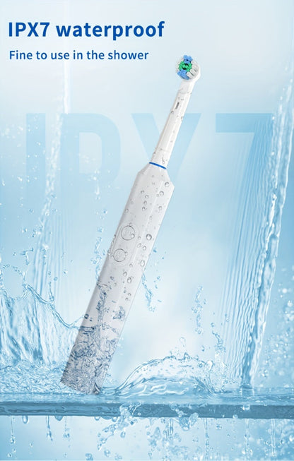 Electric Toothbrush with Three Modes, Four Round Brush Heads, 600mAh Battery, Smart Timer and IPX7 Rating