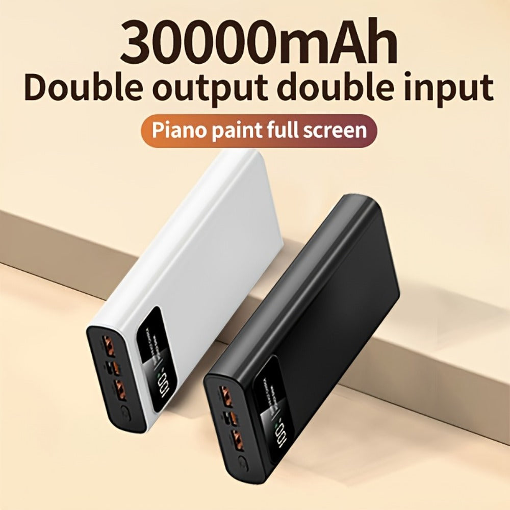 30000mAh Portable Charger with Bidirectional Fast Charging Dual USB & USB-C Power Bank High Capacity Battery Pack for iPhone Android Samsung Tablet Travel Outdoor Emergency