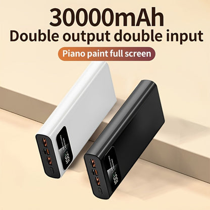 30000mAh Portable Charger with Bidirectional Fast Charging Dual USB & USB-C Power Bank High Capacity Battery Pack for iPhone Android Samsung Tablet Travel Outdoor Emergency