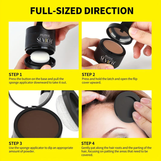 Hairline Powder Root Touch-Up Kit with Refill & Brush – Waterproof Instant Grey Hair Concealer Fills Sparse Hairline Bald Spots Eyebrow Powder for Women Men 4g+4g