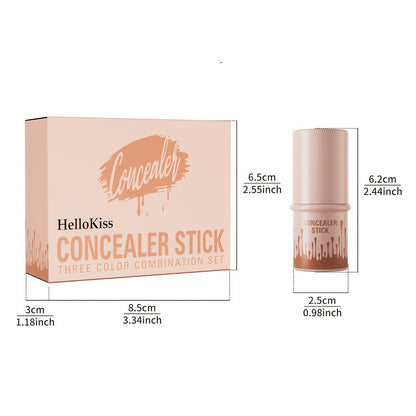Cream Contour Stick Set 3-in-1 with Blush Highlighter & Bronzer — Squalane Non-Greasy water-resistant extended-wear Sculpting Kit, Matte &