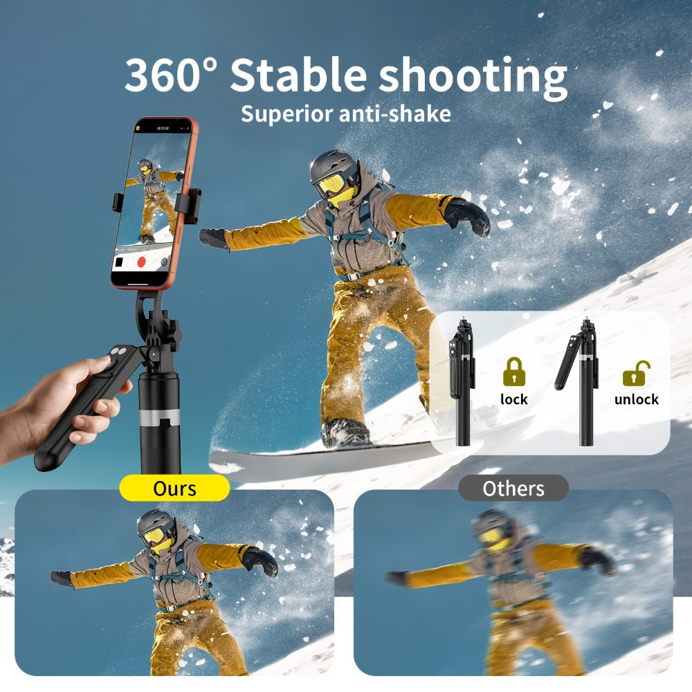 67-Inch Black Selfie Stick Tripod with Two Detachable Lights, Wide Base, Phone Clamp and Remote