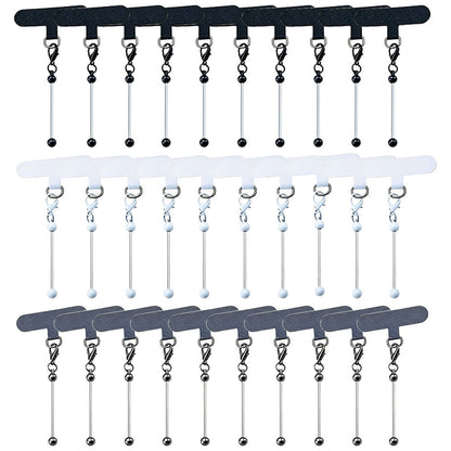 Beadable Phone Tether Tab Set 30pcs – DIY Phone Lanyard Adapter Kit with Blank Beadable Bars for Custom Phone Charms, Keychains, Bag Tags & Bridesmaid Gift Craft Projects