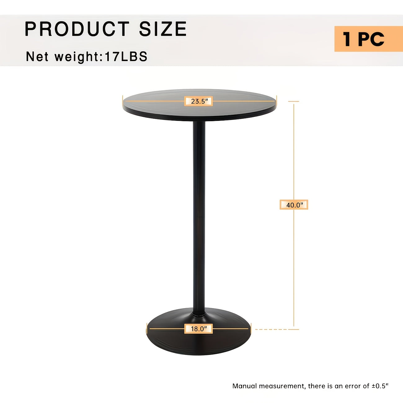 Bar Table shown in the Black option
