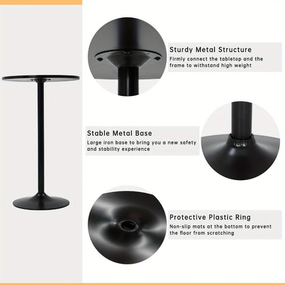 23.5-Inch Round Bar Table for Work, Display, and Everyday Use in Kitchen detail image - detail view 8