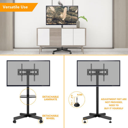 23-Inch Rolling TV Stand with Adjustable Height for Living Room detail image - detail view 11