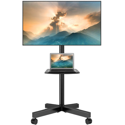 23-Inch Rolling TV Stand with Adjustable Height for Living Room detail image - detail view 6