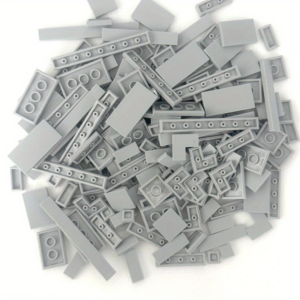 Flat Tile Building Block Refill Set with 150 Pieces in 1x1, 1x2 and 1x6 Sizes, Six Color Options