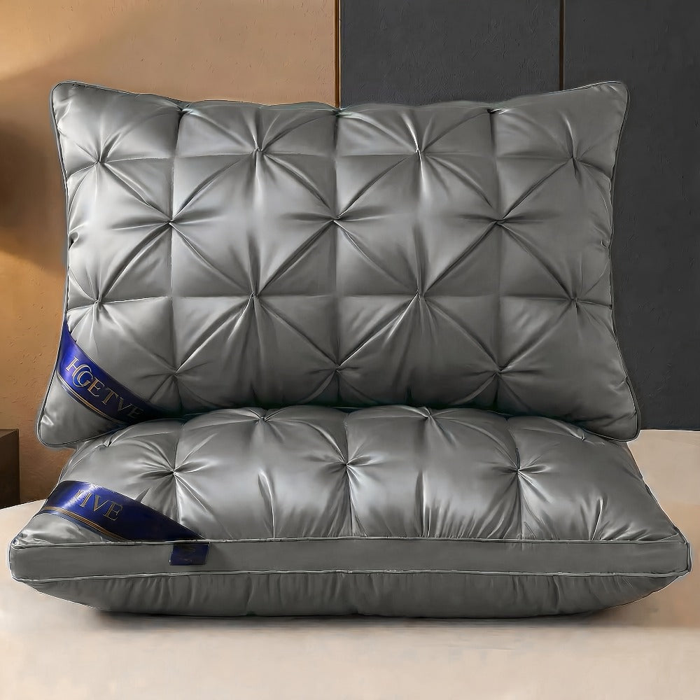 Two-Piece Bed Pillow Set in Six Colors and Queen or King Checkout Sizes for Bedroom Use for Home and Everyday Use