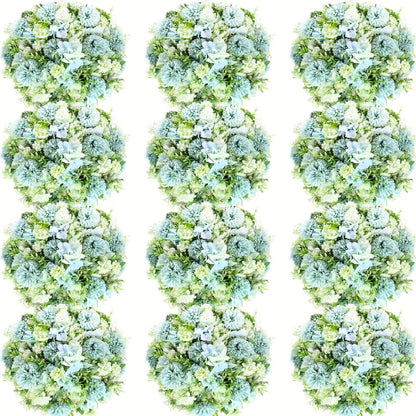 Artificial Flowers 12-Bundle Peony and Hydrangea Bouquet Set in Five Colors for Wedding Decor