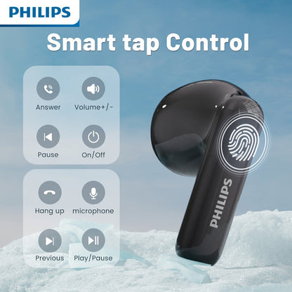 Wireless Earbuds Philips TAT1220 Bluetooth 6.0 with ANC, 360° Sound, Touch and Type-C in Two Colors