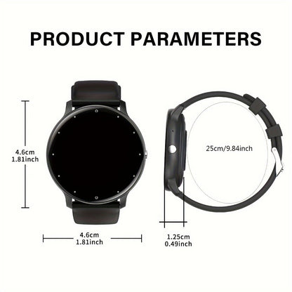 Smart Watch Round Display with Wireless Charging, 230mAh Battery, Music Control and Three Color Options