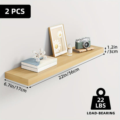 Floating Wall Shelf Set with Concealed-Style Brackets, Multiple Finishes and 4- or 6-Piece Options