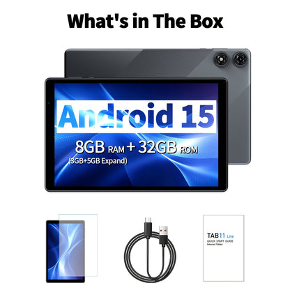Android Tablet 10.1-Inch 2-in-1 with Android 15, 8GB Total RAM, 32GB Internal Storage and Keyboard Sets