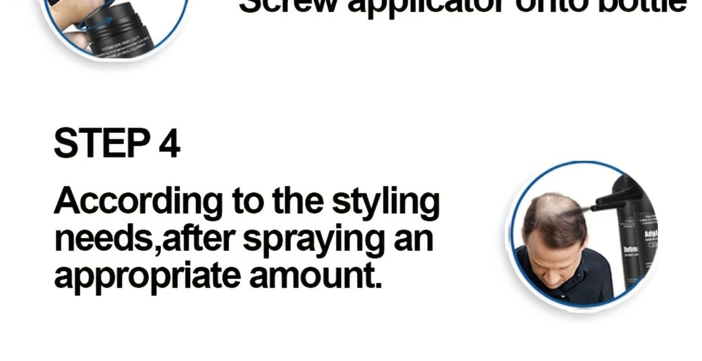 15-Gram Hair Fiber Kit with Directional Spray Applicator in Four Black and Brown Shade Options