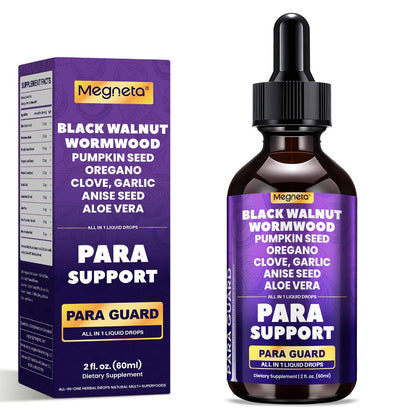 Herbal Supplements with Megneta Label, Black Walnut Clove Garlic Turmeric Pumpkin Seed Oregano Drops