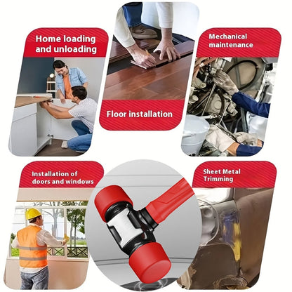 Double-Head Rubber Mallet with Red Grip and A-27 mm or B-36 mm Head Options for Flooring and Craft Work