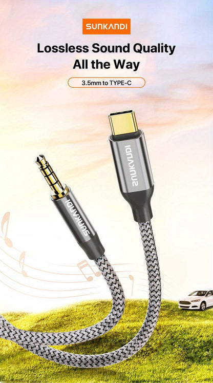 USB-C to 3.5 mm Audio Adapter with DAC and TRRS Jack for Phone, Tablet, Laptop and Car Audio Connections