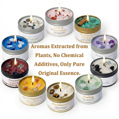 3oz Decorative Tin Candle or Two-Piece Crystal and Guidance Card Set with Multiple Label Pairings