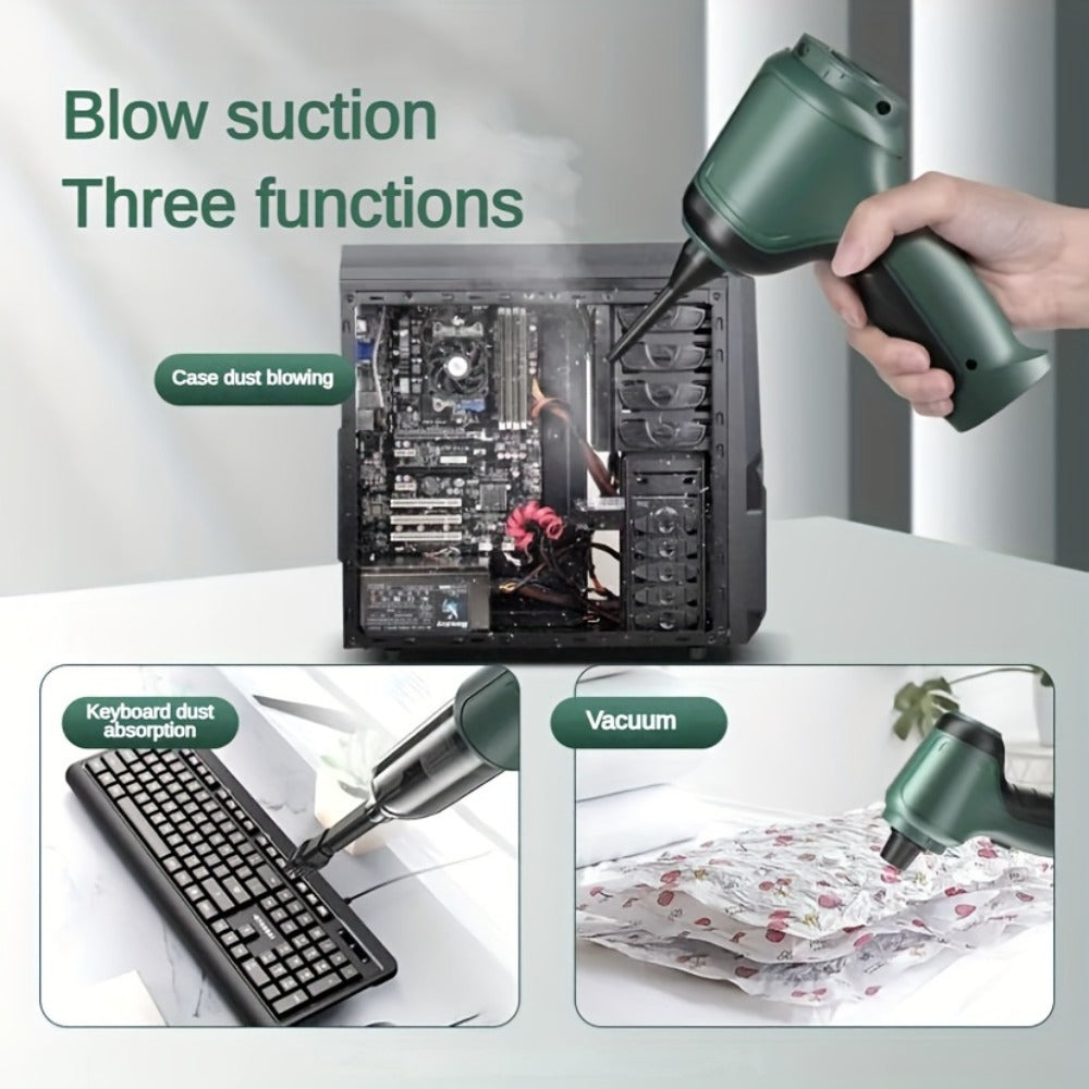 Handheld Vacuum Cleaner 3-in-1 with Suction, Blowing and Air Extraction Modes in Three Colors