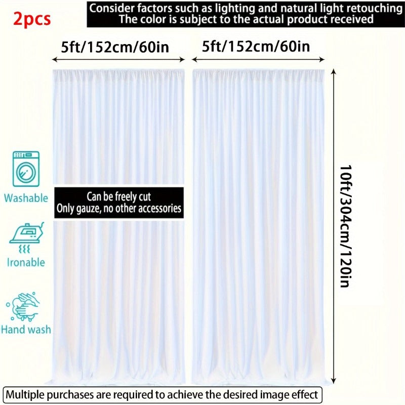 Four-Piece White Sheer Outdoor Curtain Set with Rod-Pocket Top and 152 x 304 cm Panel Size