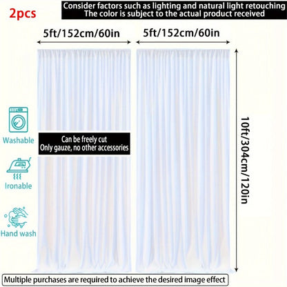 Four-Piece White Sheer Outdoor Curtain Set with Rod-Pocket Top and 152 x 304 cm Panel Size