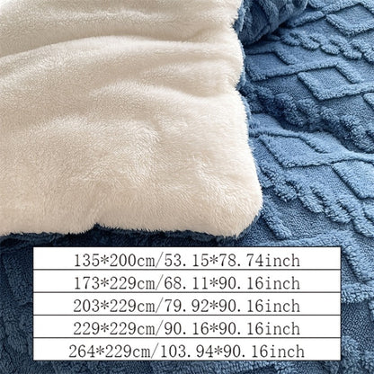 Plush Thick Comforter Blanket – Premium Warm Winter Duvet with 100% Microfiber Fill, Soft Fluffy Bedding for Bedroom & Hotel, Machine Washable (Twin, Full, Queen – Grey & Blue, Excludes Pillowcase)