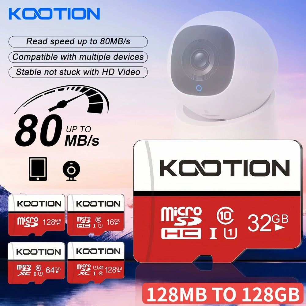 A1 C10 U1 Micro SD Card 5 Pack TF Memory Card 90MB/s High Speed 128MB to 128GB SDXC for Security Camera Drone Dash Cam Smartphone Tablet PC – Red & White Available