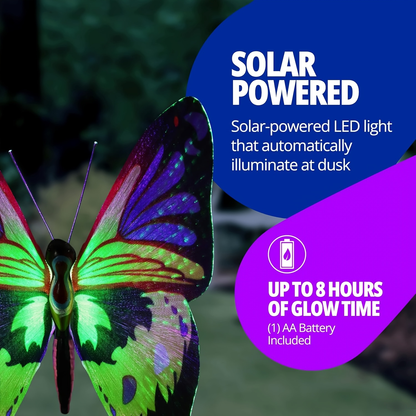 Solar Garden Lights Butterfly Stakes with Color-Changing LEDs in 3- or 6-Pack Sets for Lawn Decor