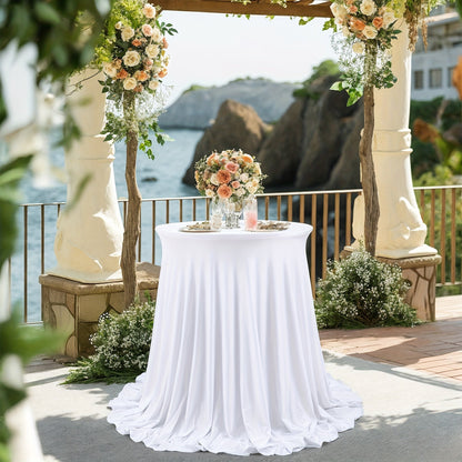 Round Spandex Cocktail Table Cover in Five Colors and Two Sizes, 43.31-Inch Height for Weddings and Events