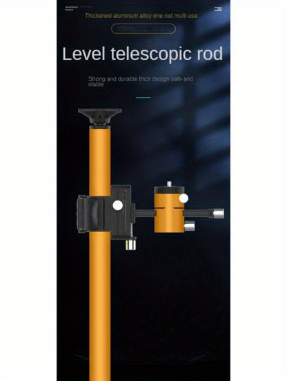Laser Level Pole Telescopic Grade Rod 11FT/19FT Adjustable Support Staff with 1/4"-20 Mount & 5/8"-11 Adapter for Rotary Line Laser Leveling Alignment