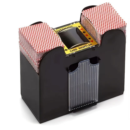 Automatic Card Shuffler 2 4 6 Deck | Battery Powered Transparent Design | Easy One-Button Operation for Poker Family Game Night Card Games | Durable Plastic Ages 14+ Normal Type