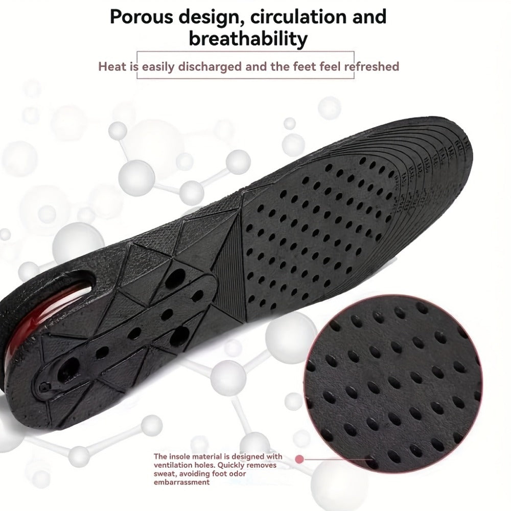 One-Pair Four-Layer Height-Increase Shoe Insoles with Adjustable 1.2- to 3.5-Inch Configuration