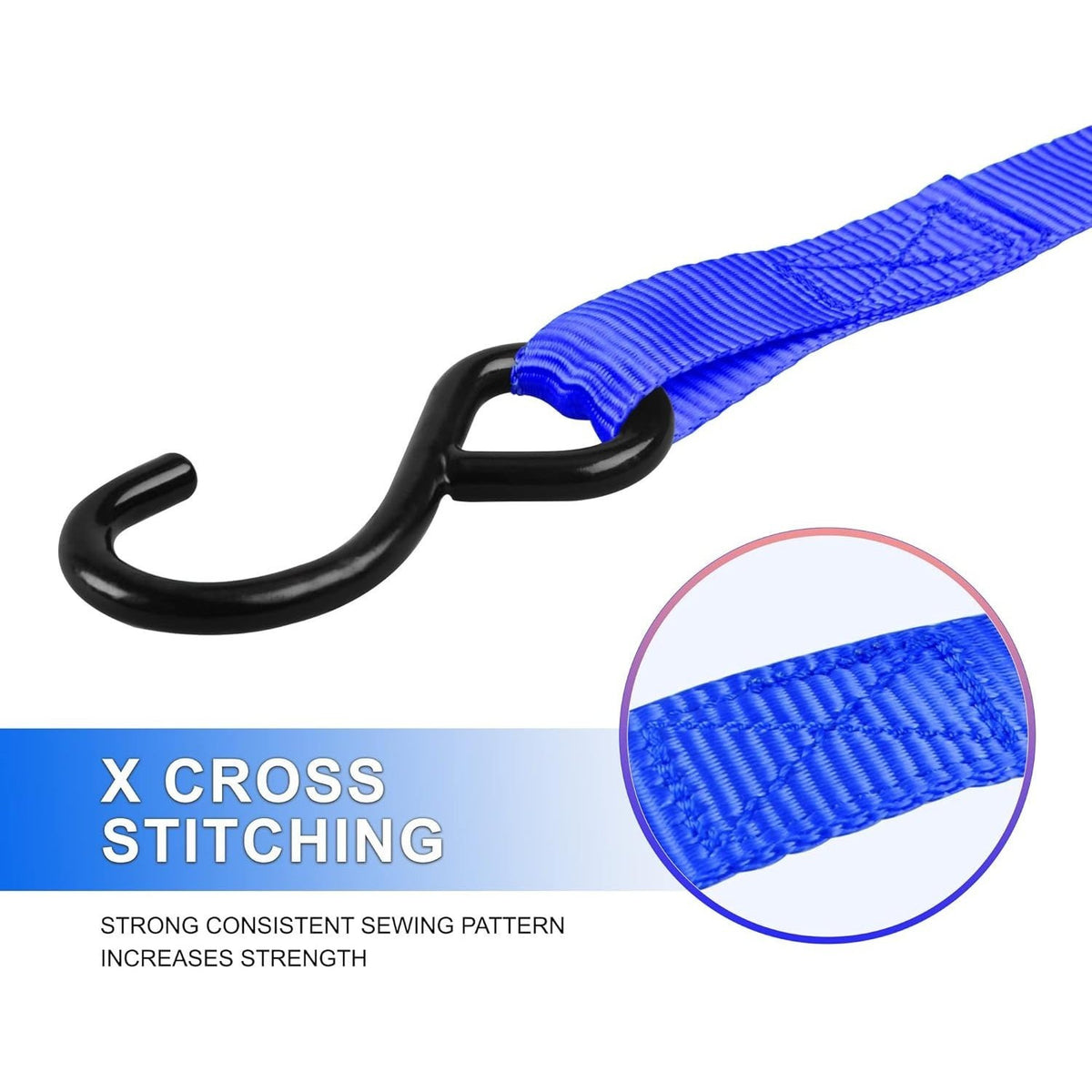 Ratchet Tie Down Straps 4-Pack 15FT 1,500 lb Break Strength Heavy Duty with Soft Loops & Storage Bag – High-Visibility Webbing for Motorcycle ATV Kayak Truck Bed Trailer Roof Rack