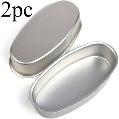 Two-Piece Nonstick Oval Aluminum Bread Pan Set for Loaves, Cakes, Cheesecake and Oven Baking
