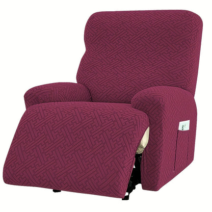 Stretch Recliner Slipcover with Pocket | All-Season 95% Polyester Spandex, All-in-One Recliner Chair Cover, Removable Washable Soft, Living Room Home Decor, 9 Colors