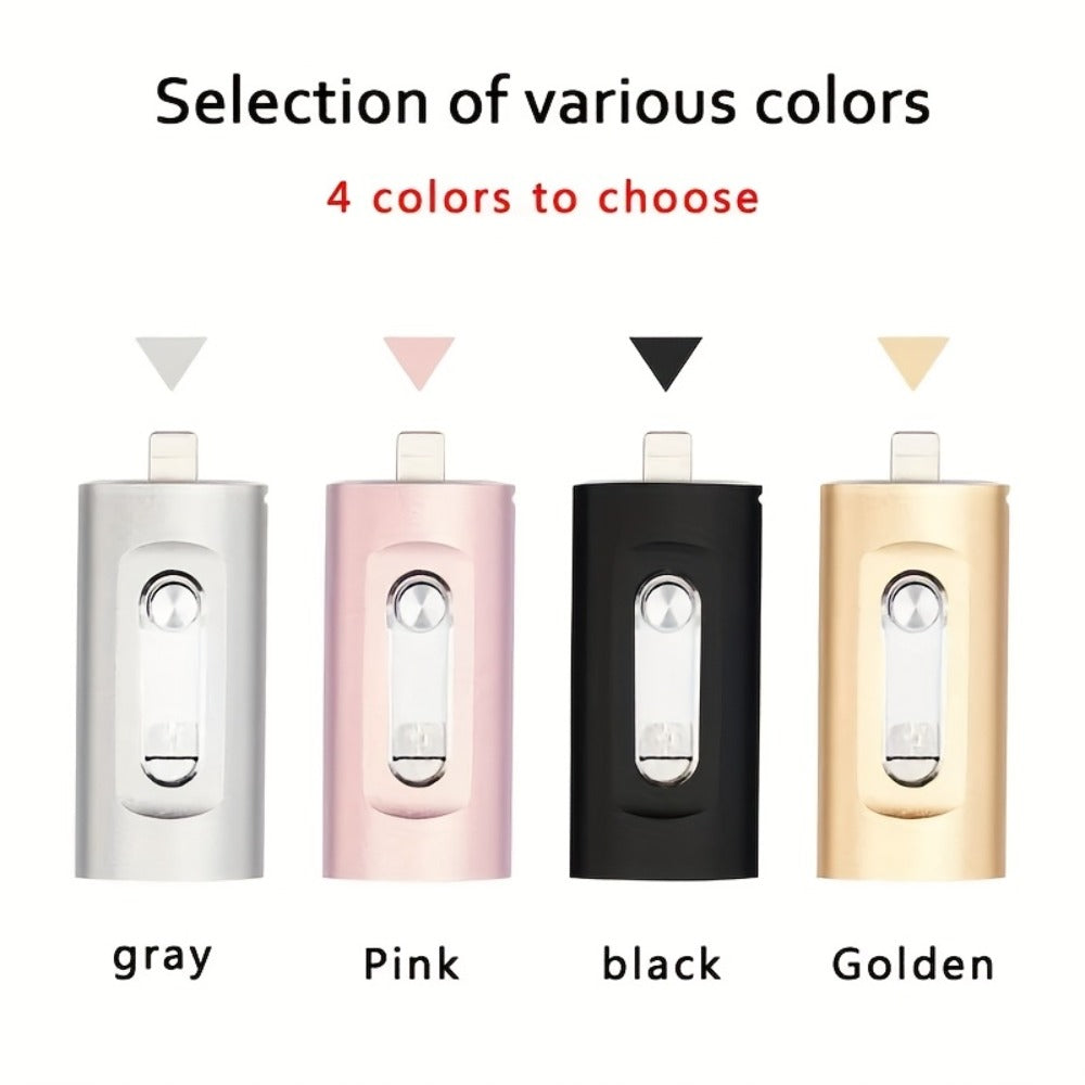 USB Flash Drive, 4-in-1 USB 3.0 Multi-Connector Drive with 128GB or 256GB Capacity and Four Color Options