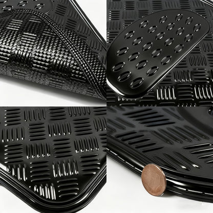 All-Weather Car Floor Mats Full Set, Metallic Chrome Non-Slip Heavy-Duty Universal Fit Floor Liners for Cars SUVs Trucks, Front & Rear Shiny Automotive Carpet Protection in 6 Colors