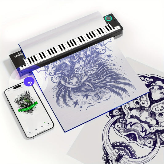 Thermal Tattoo Transfer Paper 40 Sheets Peripage Ink-Free A4 Stencil Paper High Definition Fast Imaging for Tattoo Stencil Printer Compatible with Tattoo Artists & Beginners