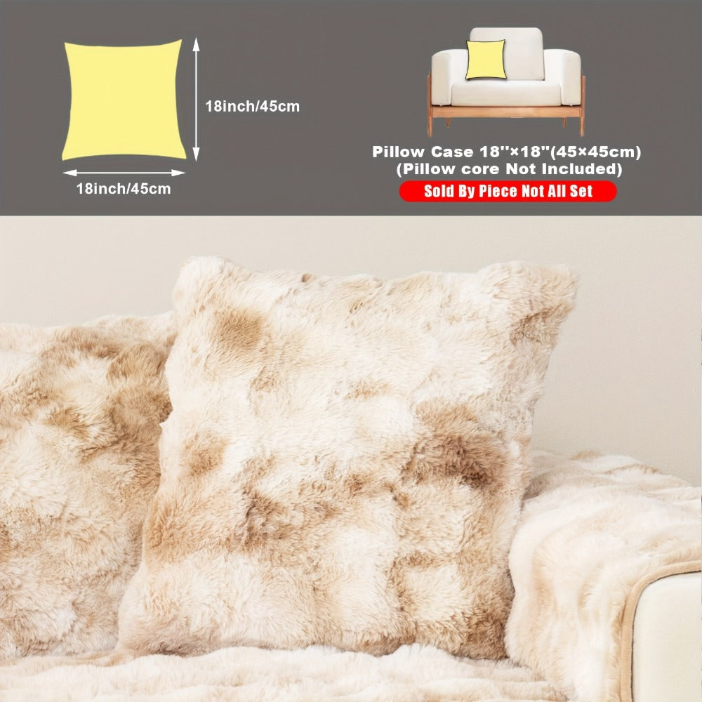 Sofa Cover, Faux-Lamb Plush Gradient Couch Pad in Five Colors with Armchair, Backrest and Seat Sizes