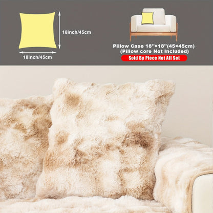 Sofa Cover, Faux-Lamb Plush Gradient Couch Pad in Five Colors with Armchair, Backrest and Seat Sizes