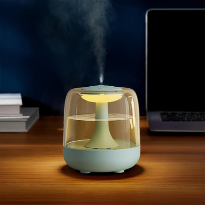 USB Humidifier with 7-Color Night Light – Silent 26dB Double Mist Visible Water Tank 24-Hour Runtime for Bedroom Living Room Office Desktop Home Decor Gift