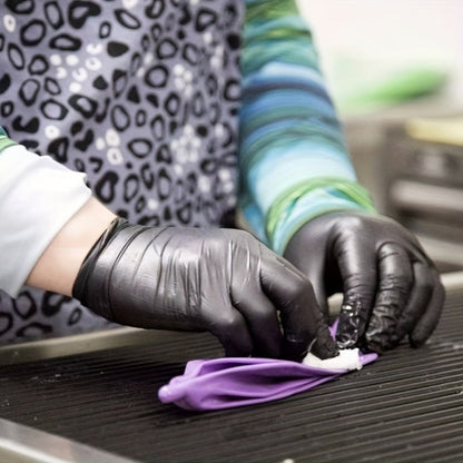 Black Nitrile Disposable Gloves in 8+92-Piece Packs with 5 Mil Label and Four Size Options