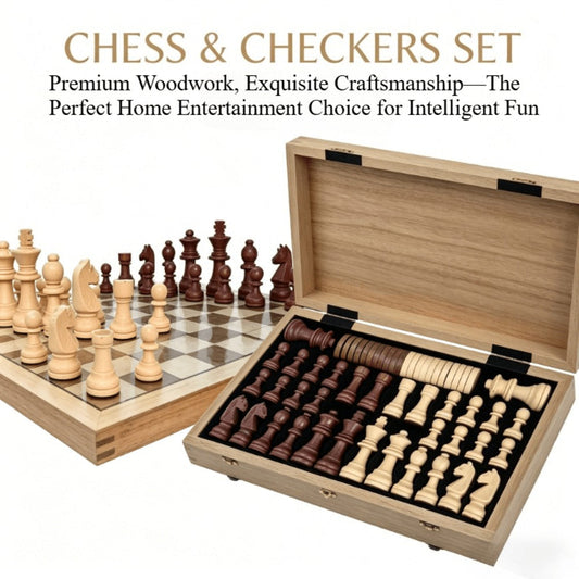 Folding Chess Set 33 Pieces with Board & Gift Box – Travel Portable Strategy Game for Kids Adults Beginners, Classic Tabletop Game for Family Game Night