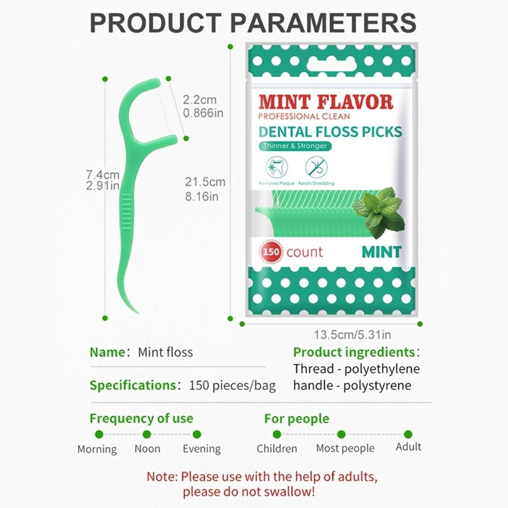 600-Count Mint Floss Picks with Ultra-Fine Disposable Sticks for Home, Travel and Daily Oral Care