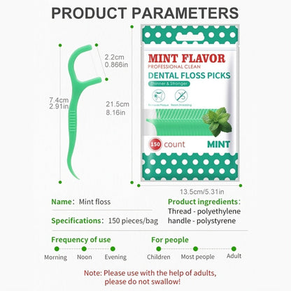 600-Count Mint Floss Picks with Ultra-Fine Disposable Sticks for Home, Travel and Daily Oral Care